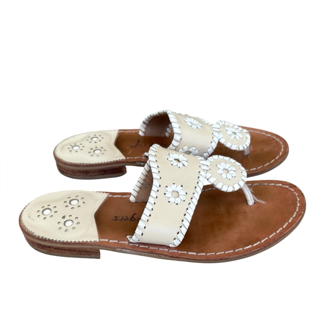 Jack Rogers Cream and Tan Women's Sandals - Picture 4 of 6